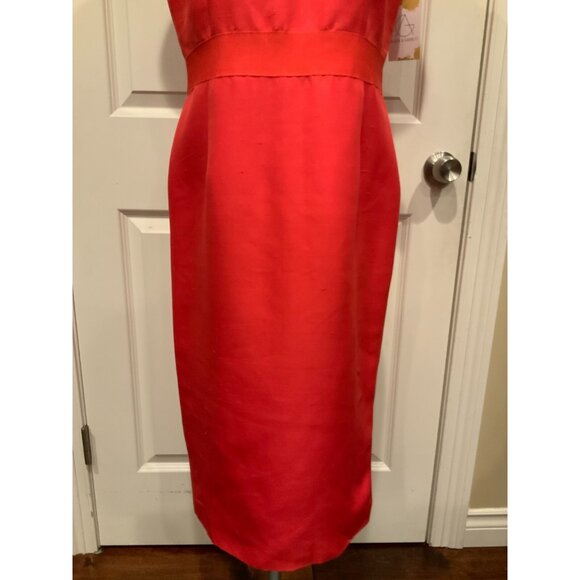 Giambattista Valli Red 100% Silk Sleeveless Sheath Dress, Size 8 (US) 44 (IT) - Picture 3 of 10